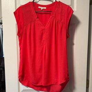 Daniel Rainn Vivid Red Pleated Blouse
